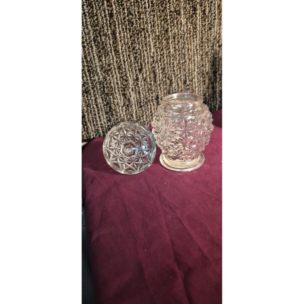 Vintage‎ Avon Crystal Facets Roses Roses Cologne Jar + Glass Decanter Vanity Set